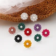 Корейские свежие сладкие милые Твердые Трейси цветок жемчужные женские Девушки серьги-гвоздики модные ювелирные изделия праздник-KQQE