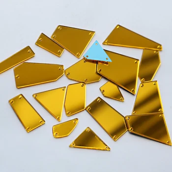

19 Style Mixable Shapes mirror sew on rhinestones 30pcs/set flat back acrylic Sew-on Stone for Dress decorations