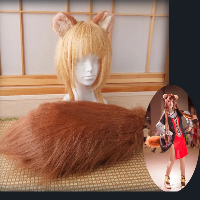 

The Rising of the Shield Hero Raphtalia Cosplay Wig ears with tail Cosplay Props Accessories Anime Prop