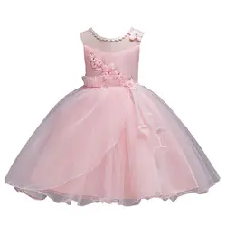 Платье для свадебной вечеринки с цветочным узором для девочек; коллекция 2018 года; летнее платье принцессы для маленьких девочек; Детские