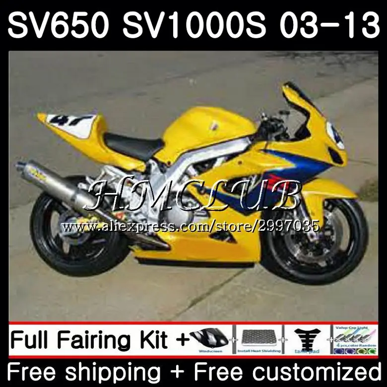 

Body For SUZUKI SV650S SV1000S 03 04 05 06 07 44HC.6 SV 650 1000 S SV 650S 1000S Yellow CORONA 2003 2004 2005 2006 2007 Fairings