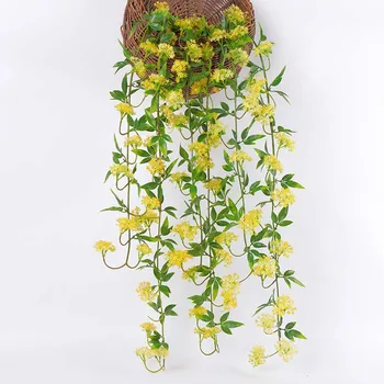 

Artifical Decoration Vine Delicate Artificial Ivy Leaf Hydrangea Garland Plant Vine Fake Foliage Wedding Parties Decor Supplies