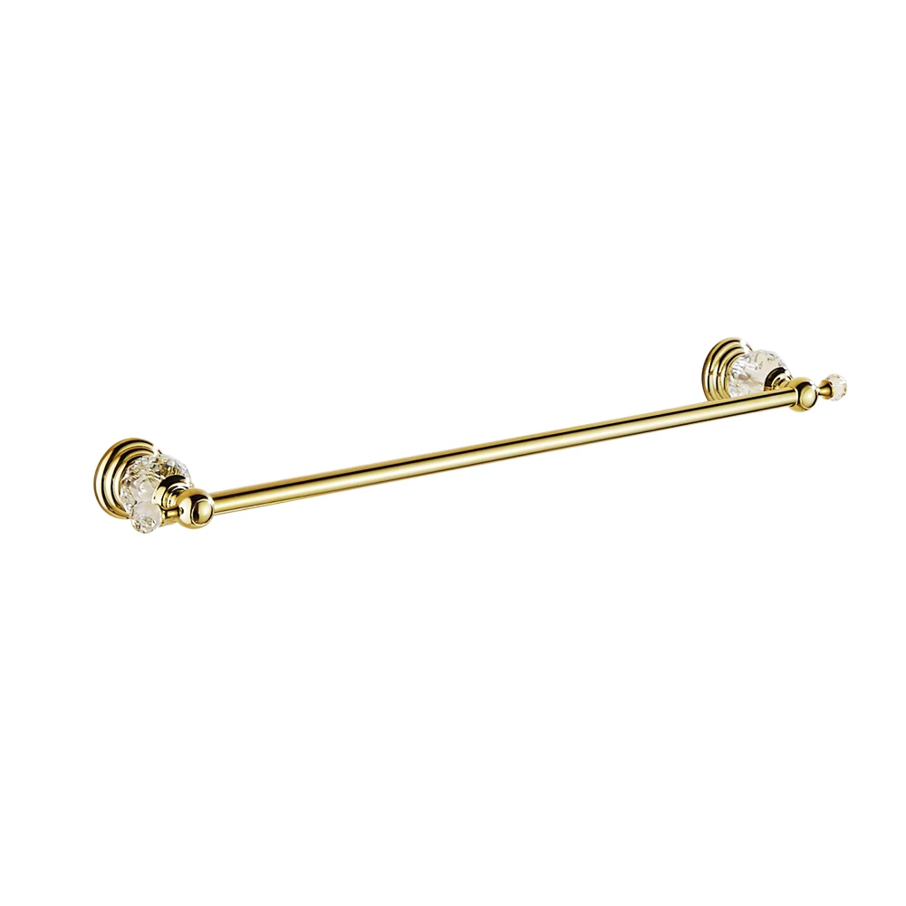 

Antique Polish Diamond&Crystal Towel Holder Towel Rack Luxury Gold Towel Bar 60CM Wall Mounted Bathroom Accessories SJ20