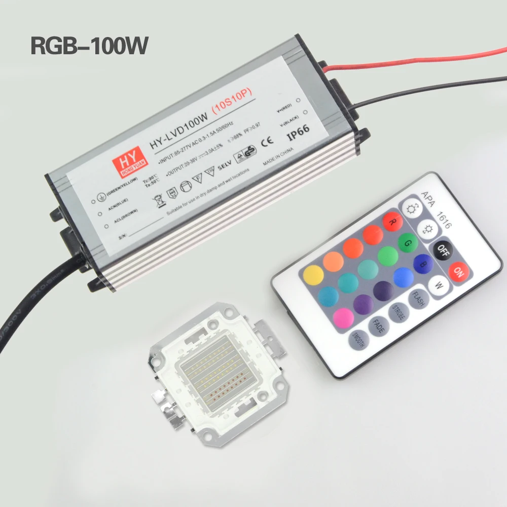 Светильник лампа RGB COB светодиодная лампочка 10 Вт-100 Вт + Водонепроницаемый