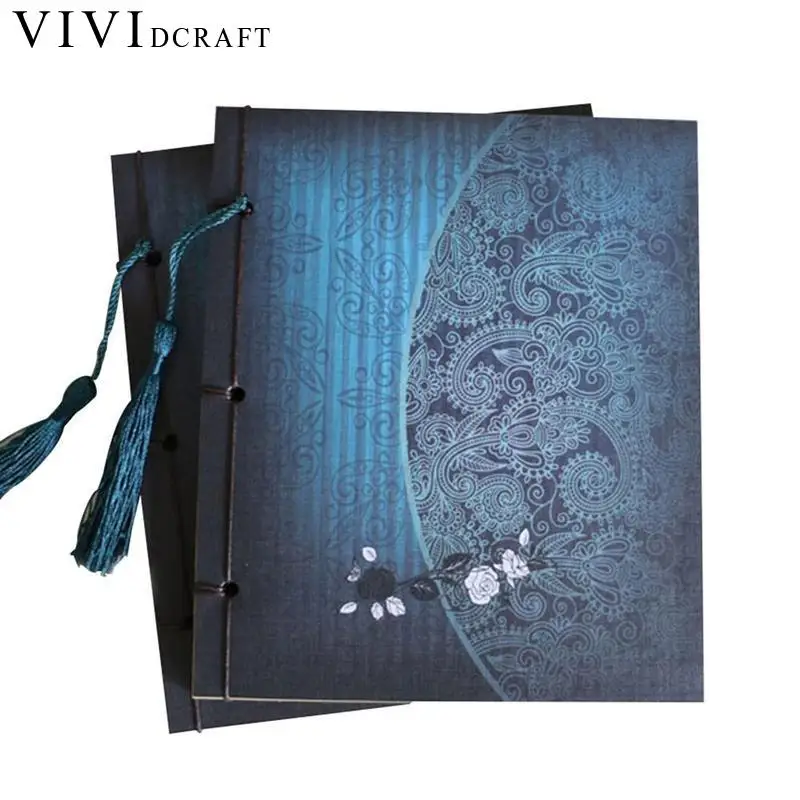 

Vividcraft Vintage Chinese Style Blank Kraft Notebook Paper Journal Traveler Book Diary Blank Sketchbook Diary Notepad SNT1912