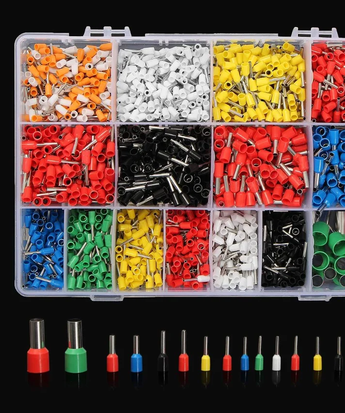 

Hot sale 2120Pcs/lot Wire Copper Crimp Insulated Cord Pin End Terminal 22 to 5 AWG