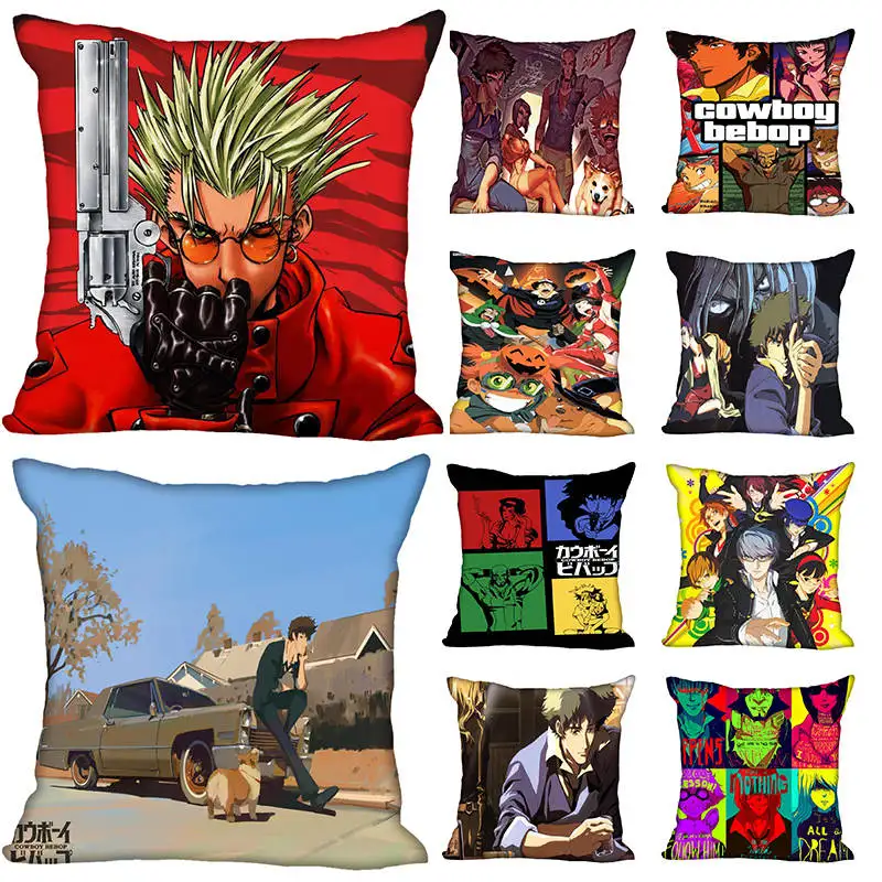 

Fashion boutique Custom cowboy bebop Pillow Case Square Pillowcases zipper Throw Pillowcase Square Pillow Cover Custom Gift