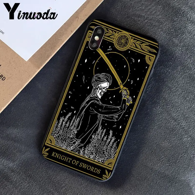 Yinuoda Death Tarot TPU черный чехол для телефона iPhone 6S 6plus 7 7plus 8 8Plus X Xs MAX 5 5S XR