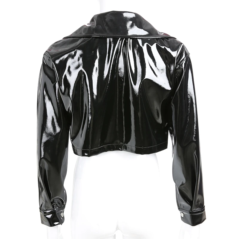 Sweetown стимпанк кожаная куртка-бомбер для женщин Осенняя мода PU Chaqueta Mujer уличная черная короткие куртки и куртки