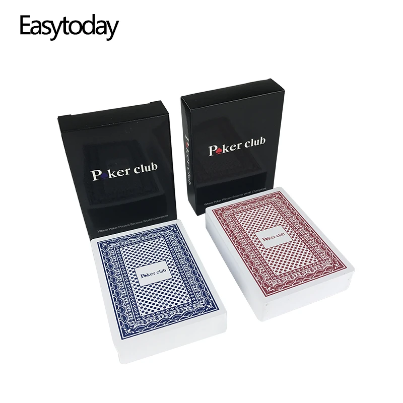 

Easytoday 2Pcs/set Plastic Poker Card Baccarat Smooth Waterproof Texas Hold'em Poker Club PVC Game Pokers Playing Cards
