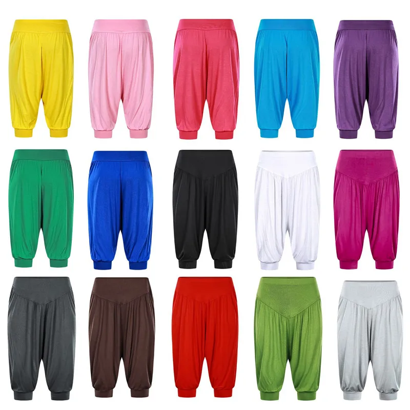 

2019 Calf-Length Women Yoga Pants Gym Wide Leg Plus Size S -3XXL Loose Pants Long Trousers for Yoga Dance Soft Modal Home Pants