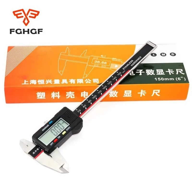 

FGHGF High Quality 150mm 6 Inch Precision Electronic Digital pachometer Calipers Digital Steel Vernier LCD Micrometer Ruler