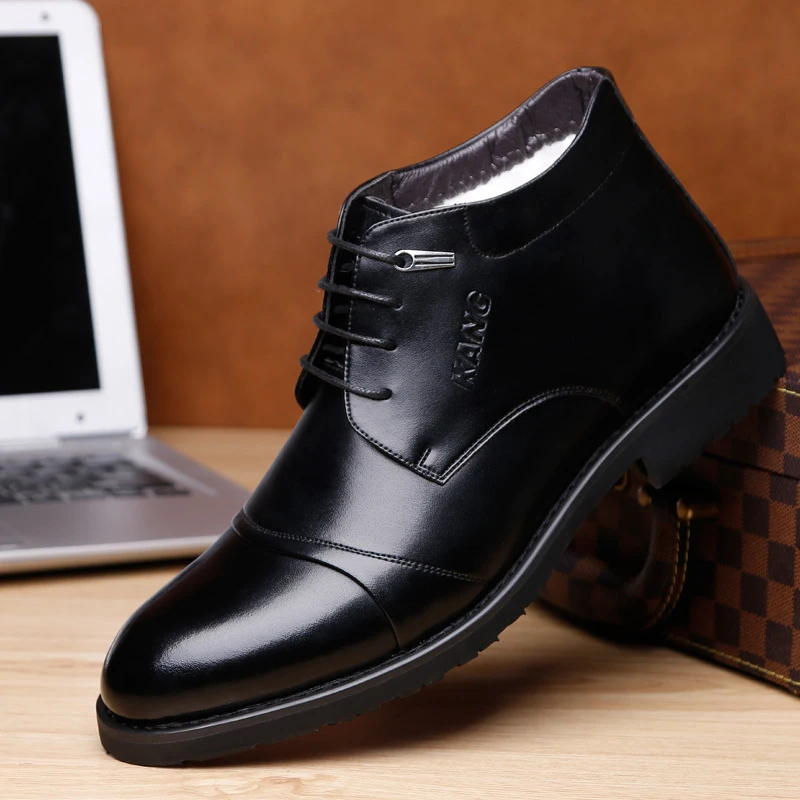 Мужские кожаные зимние ботинки ручной работы; высококачественные теплые зимние мужские ботинки; мужские Ботильоны; деловая модельная обувь для мужчин; 869jk