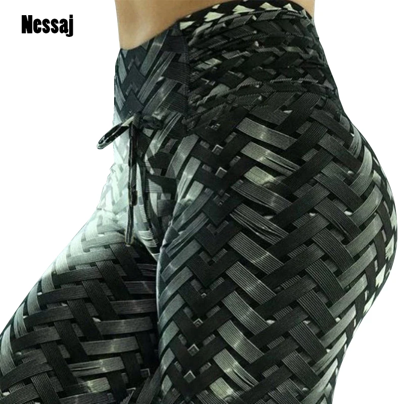 

Nessaj Women Leggings High Waist Fitness Clothing Legging Slim Fit Pants Trousers Female Push Up Workout Printed Leggings