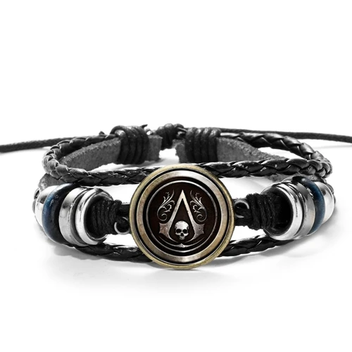 Азиатских бренд Прохладный Assassins браслет Creed Многослойные Повседневное модный плетеный кожаный браслет для Для мужчин мальчиков ювелирные изделия браслет - Окраска металла: Style 1