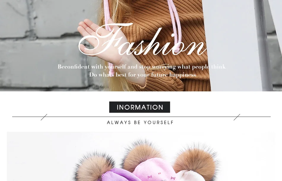 Cap's Children Skullies Beanies Pink Bowknot Double layer Knitted Hat Warm Beanies Kids Hat With Fur Pompom Winter Beanie (2)
