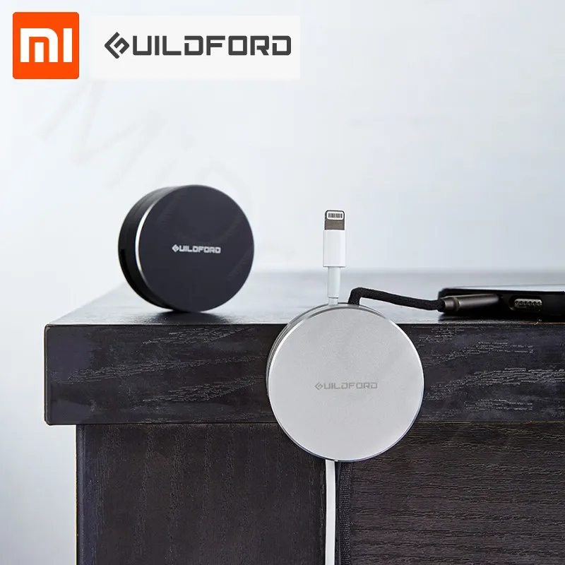 

Original Xiaomi Mijia Data line Storage Box alloy aluminum double track trunking magnetic design storage data line receiver Box