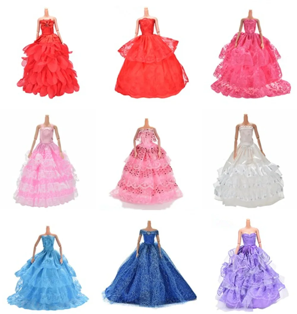 One Piece High Quality Fashion Handmade Clothes Multi Layers Styles Wedding Dresses Grows Outfit for Doll Dress Girls | Игрушки и хобби