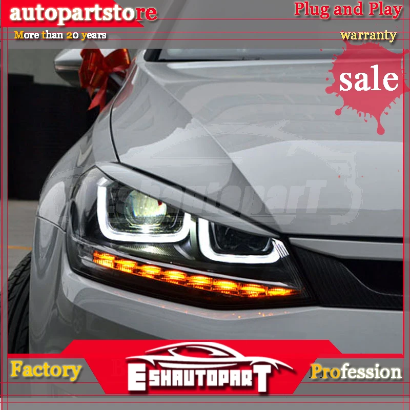 Автомобильный Стайлинг налобный фонарь чехол для VW Golf 7 2014 фары Golf7 MK7