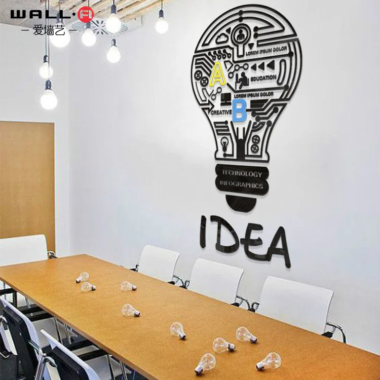 فكرة لمبة الإبداعية الملونة الاكريليك 3D ملصقات جدار مكتب غرفة المعيشة أريكة حائط الخلفية الديكور الحديثة