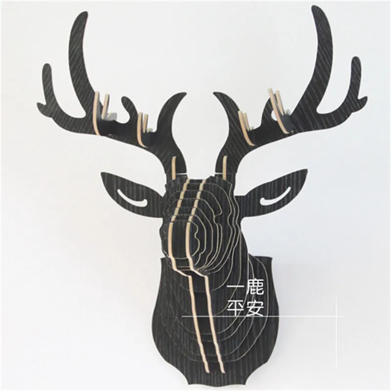 3D пазл Деревянный DIY творческая модель настенный голова оленя Лось деревянный подарок ремесло домашнее украшение в виде животного дикой природы IC971263