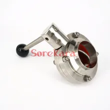 " 25 мм SS304 Нержавеющая сталь Санитарно сварные клапан-бабочка пивной молочных продуктов