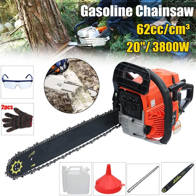 Professional  Chainsaw 20″ 3800W Bar Gas Gasoline Powered Chainsaw 62cc Engine Cycle ChainSaw