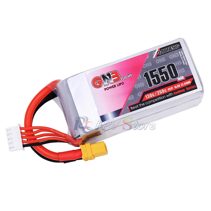 Gaoneng GNB 1550MAH 14,8 V 130C/260C 4S Lipo аккумулятор Перезаряжаемый XT60 Разъем для RC моделей Мультикоптер рамка Асса