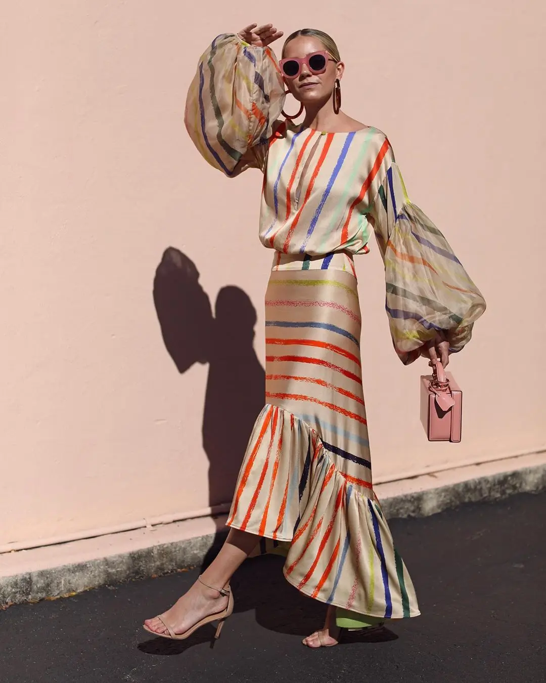

Fashion Office Lady Bohemian Maxi Dresses for Women Striped O Neck Summer Beach Dresses Long Sleeve Vestidos