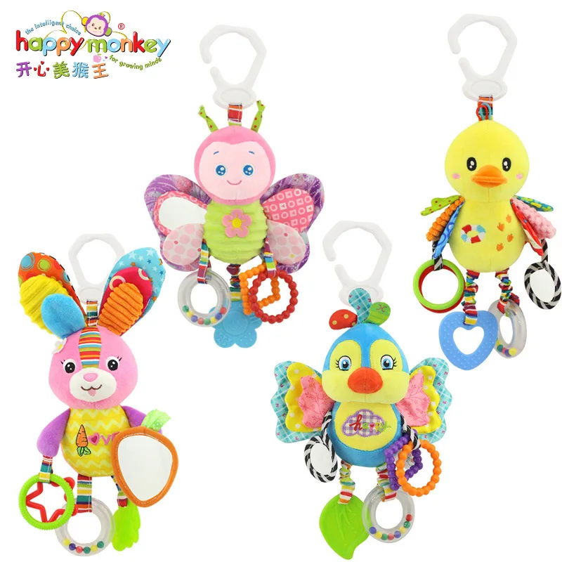 

Newborn Baby Stroller Hanging Toy Cute Animal Doll Bed Hanging Plush Toy Rattle Bed Bell Activity Soft Toys Sleep Well Tool