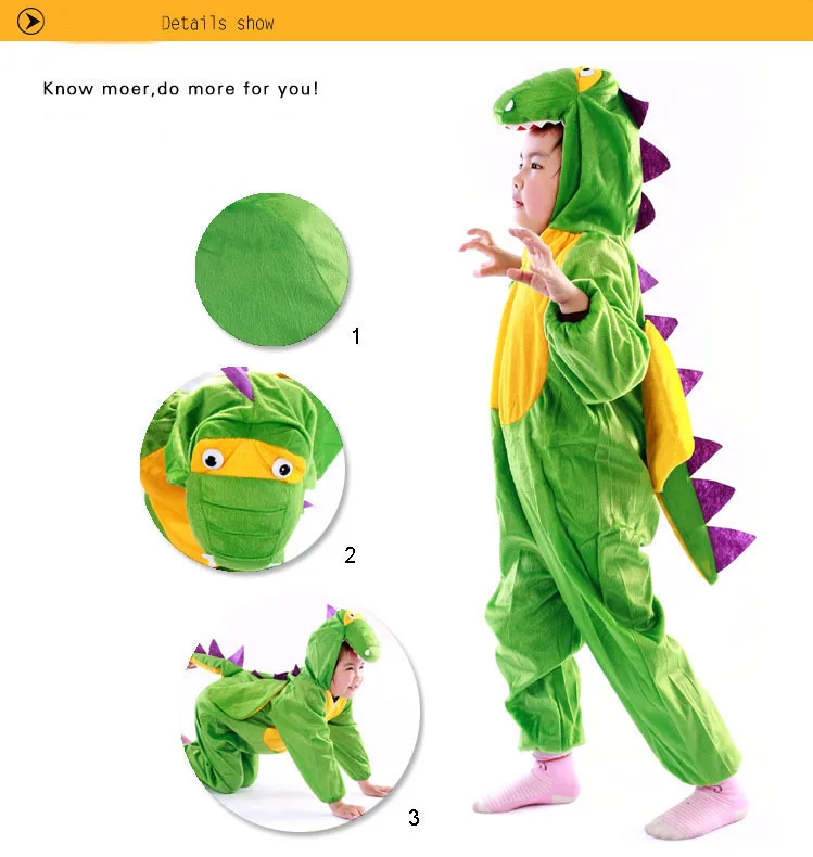 Прекрасные дети унисекс детская пижама-комбинезон Аниме Onesie динозавров в