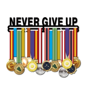 

Inspirational medal hanger NEVER GIVE UP medal holder Sport medal display rack