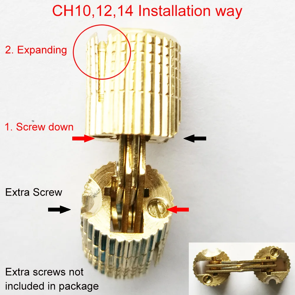4 шт. CH14 M14 диаметр 14 мм Дерево diy мебель полная потайная Петля из латуни цилиндр шарнир для Деревянный чехол коробка лист двери шкафа