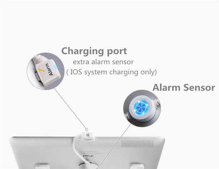 7-12,9 дюймовый планшетный ПК сигнализация экранная стойка безопасности белый цвет функция зарядки функция дистанционного управления