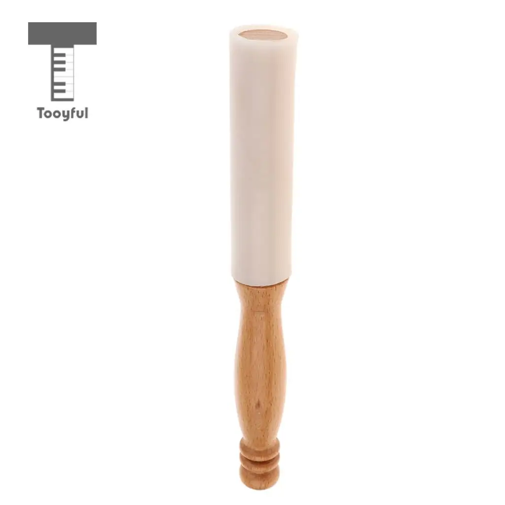 Tooyful Rubber Mallet Stick Beater Wood Handle Musical Pyramid Mallet Tool Crystal Singing Bowl Accessory 24.2cm/9.52inch