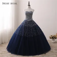 Мечтательный невесты темно голубое праздничное платье бальное платье, vestidos de 15 Anos Милая платья дебютанток для милых девочек