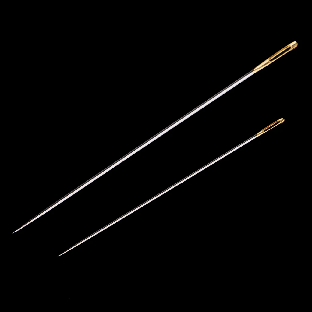 10Pcs Universal Metal Hand Sewing Needles with Gold Eye for Embroidery Darning Quilting Assorted Size	