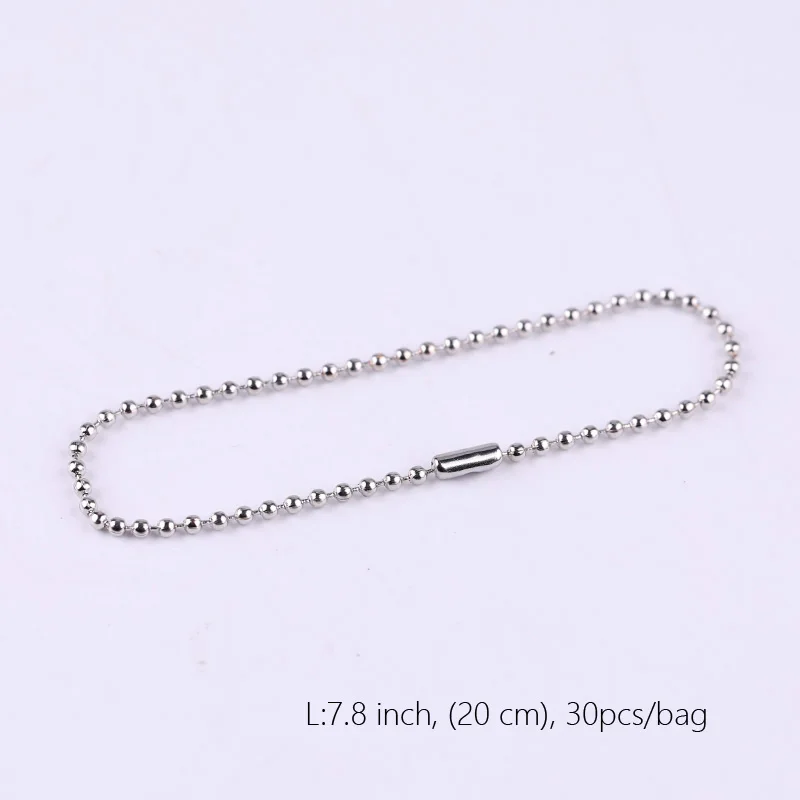 Tangsanjiang@ Bead Chain of Dentification tag Connect Chain with Label Pendant Chain Ornament Accessories Bead Diameter 2.4mm Jewelry Findings
