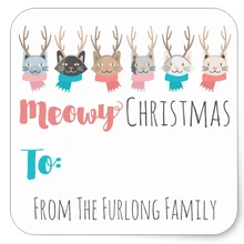 3,8 см "meowy Christmas' праздничные кошки на заказ и из квадратной наклейки