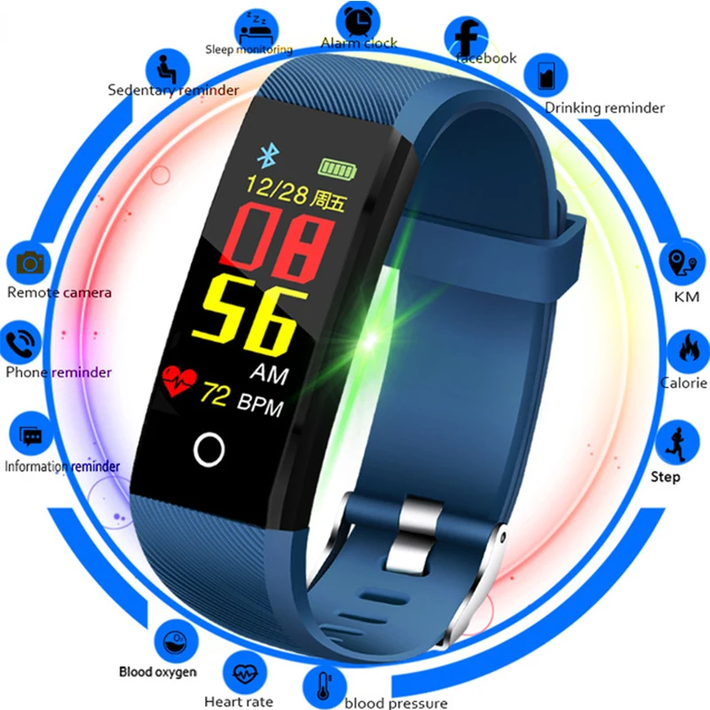 

2018 Sport Bracelet Men IP67 Waterproof Fitness Smart Watch Blood Pressure Heart Rate monitor Pedometer Information Reminder