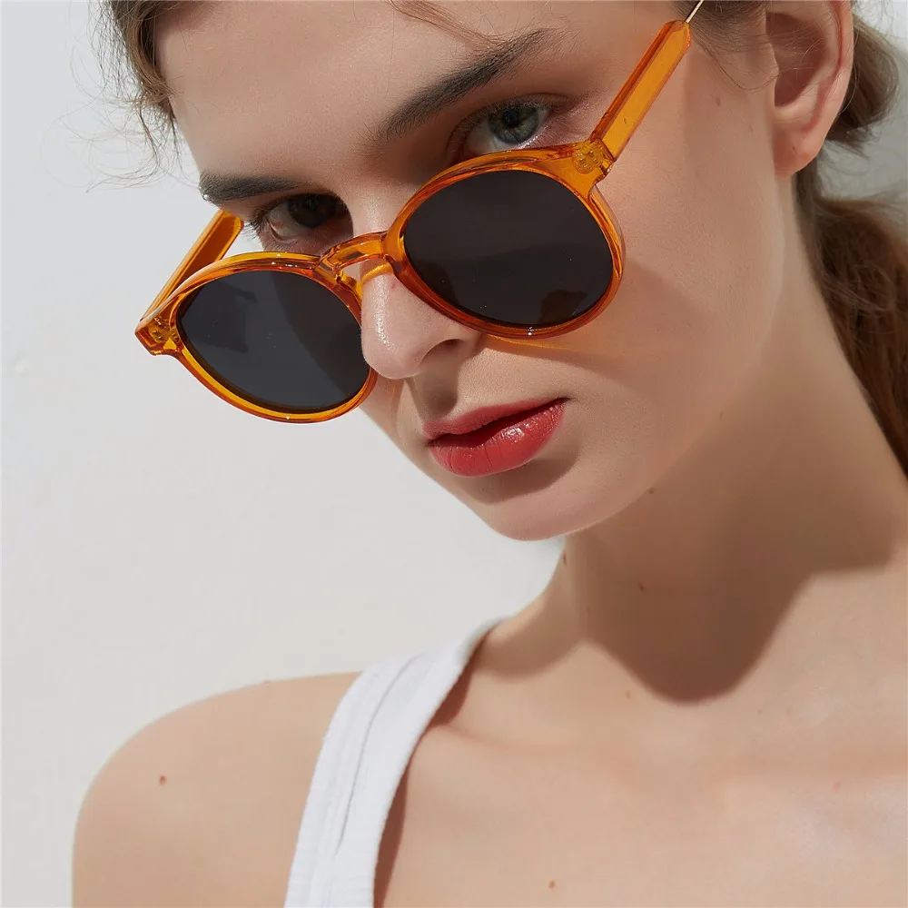 Женские Ретро Классические Круглые Солнцезащитные очки Модные женские роскошные винтажные зеркальные желтые очки металлическая оправа солнцезащитные очки