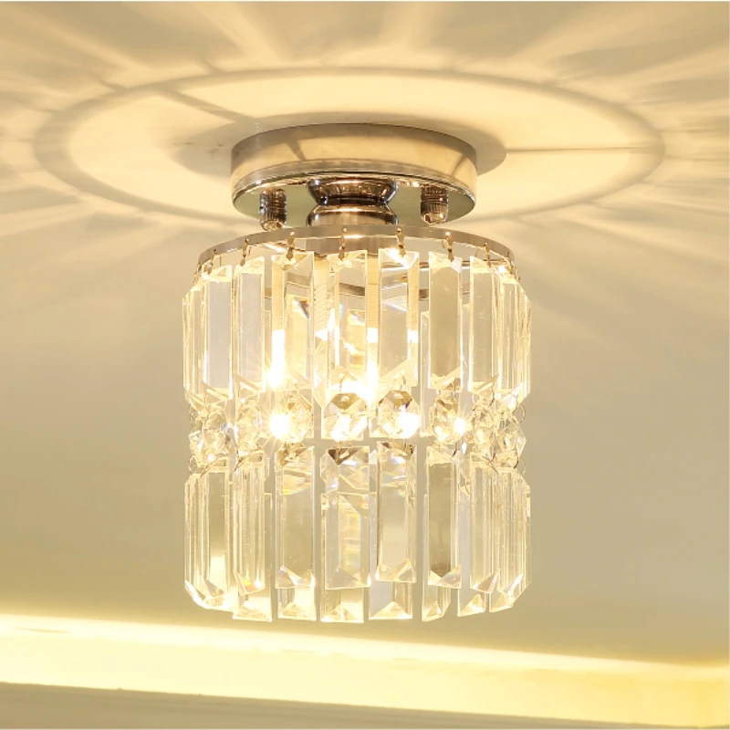 

Modern crystal chandelier simple round led corridor lamps fashion personality entrance hallway crystal Light fixture