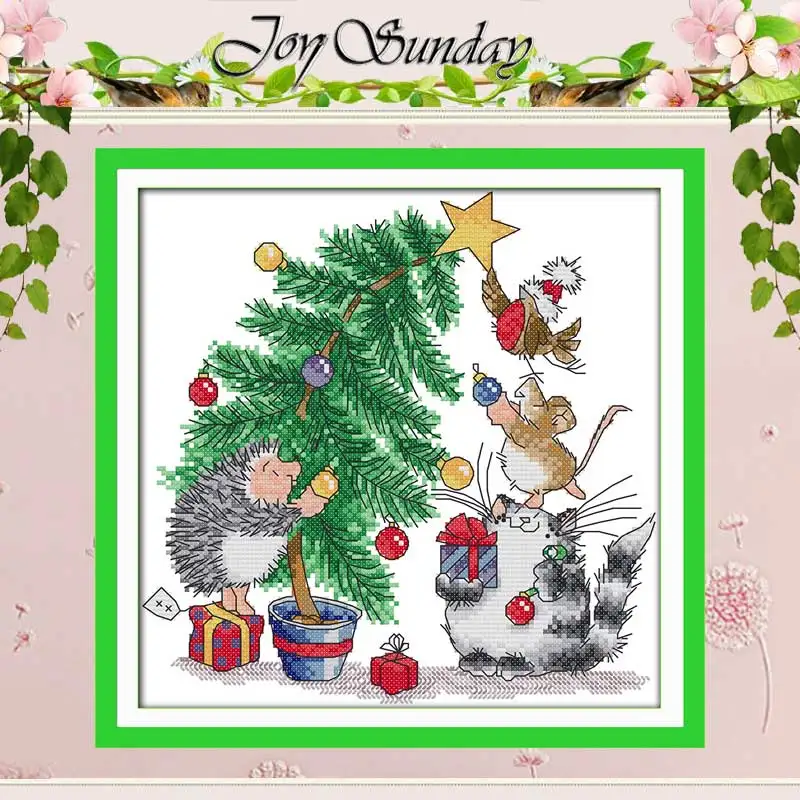 

Christmas Gift Cartoon Patterns Counted Cross Stitch 11CT 14CT Cross Stitch Sets Chinese Cross-stitch Kits Embroidery Needlework