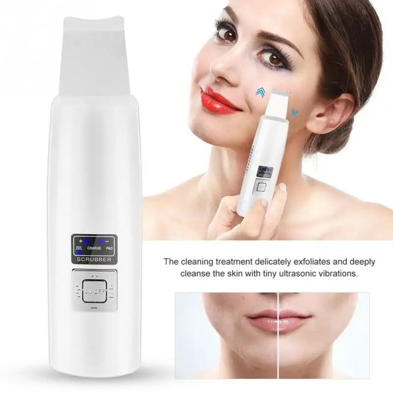 LCD Ultrasonic Skin Scrubber Face Cleanser Blackhead Removal Facial Spa
