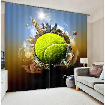 

Creative Baseball Window Curtains Thick Backout Office Shround Home Decoration Room Curtain Customized Size Available