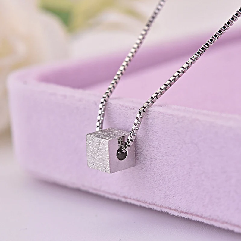 Simple Dear Necklace Temperament Brushed Small Square Letter Pendant Sweet Wild Female Jewelry Gift | Украшения и аксессуары
