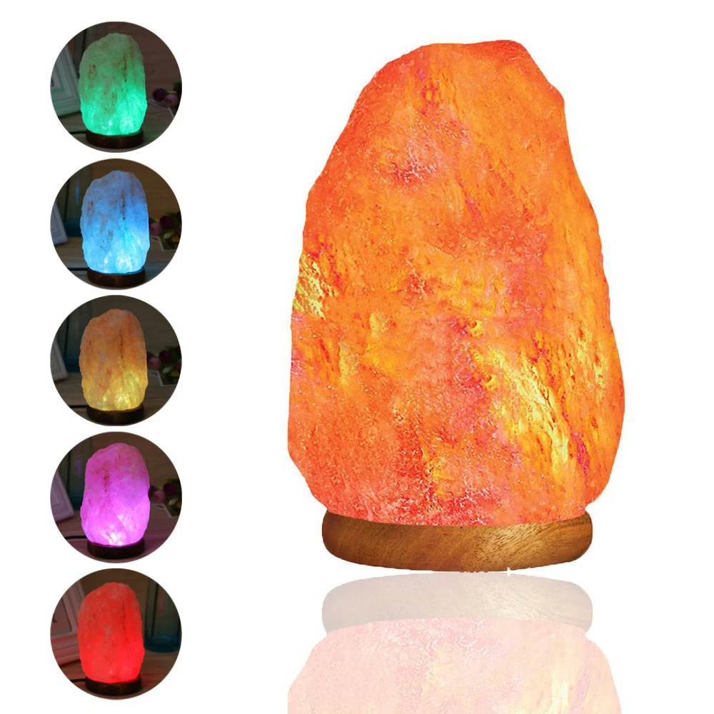 

Himalayan Salt Lamp USB Colorful Night Light Sea Salt Crystals Air Purifier Natural Shape Rock Lamp for Bedroom Novelty Gifts