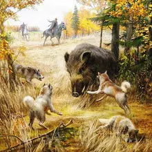 Мандала на заказ Алмазная картина Полная площадь/Круглый Мультфильм езда охотники и животные Единорог Алмазная вышивка фото на заказ светящиеся