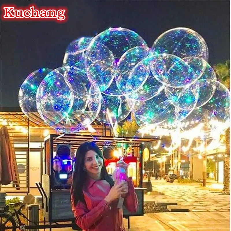 

10set/lot 18 24 36inch Luminous Led Balloon 3M LED Air Balloon String Lights Bubble Helium Balloons Wedding Party Decoration