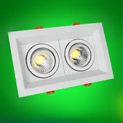 Горячая Распродажа! Квадратный двойной удар dimmable светильники, 2x10 Вт вел потолочные светильники, DHL Бесплатная доставка